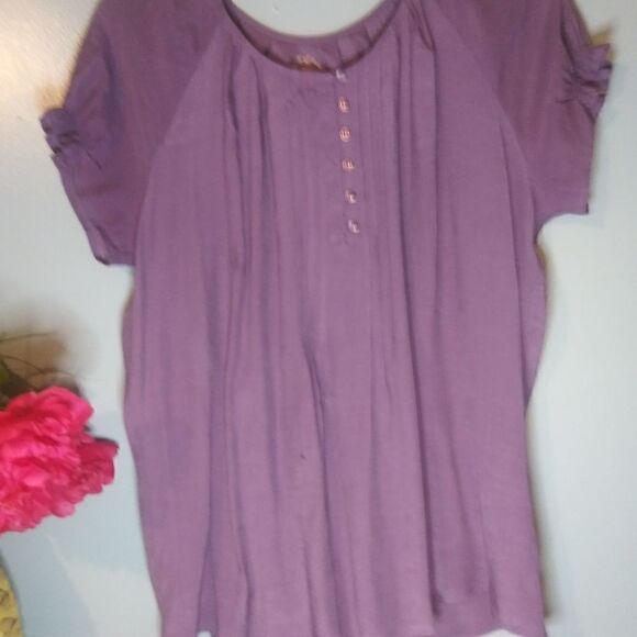 Blue mountain short sleeve blouse size large - Picture 2 of 9